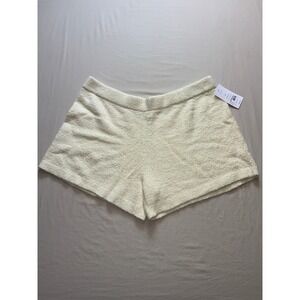 Isabel Maternity by Ingrid & Isabel Fuzzy Knit Lounge Shorts Cream XXL NWT